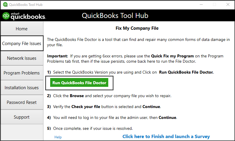 How to Run QuickBooks File Doctor from Your Desktop?